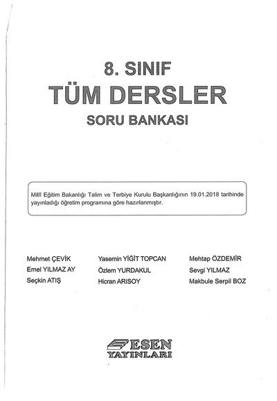 TÜM DERSLER SORU BANKASI ANKA Fotokopi