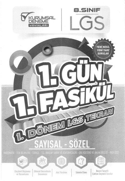 1. GÜN 1. FASİKÜL 1.DÖNEM LGS TEKRARI SAYISAL - SÖZEL ANKA Fotokopi