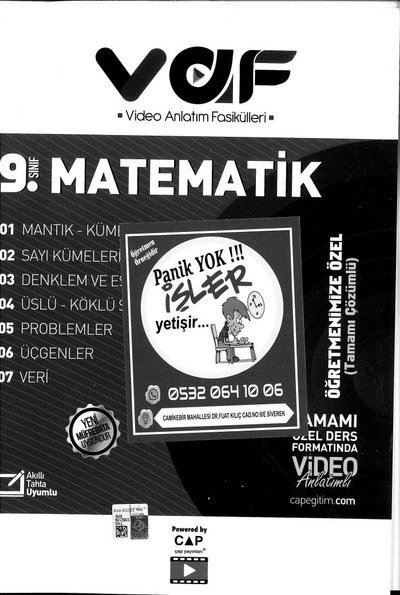 VİDEO ANLATIM FASİKÜLLERİ MATEMATİK TAMAMI ÖZEL DERS FORMATINDA ANKA Fotokopi
