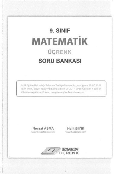 MATEMATİK ÜÇRENK SORU BANKASI ANKA Fotokopi