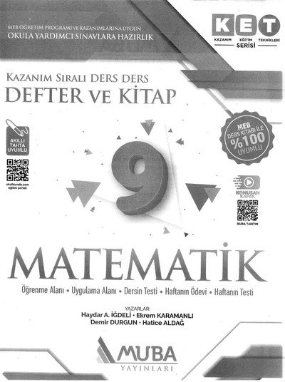 MATEMATİK KAZANIM SIRALI DERS DERS DEFTER VE KİTAP