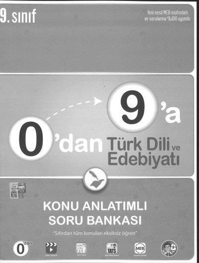 0'DAN 9'A TÜRK DİLİ VE EDEBİYATI KONU ANLATIMLI SORU BANKASI ANKA Fotokopi