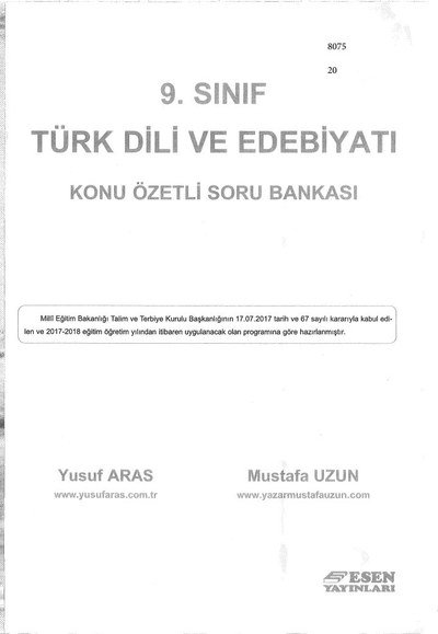 TÜRK DİLİ VE EDEBİYATI KONU ÖZETLİ SORU BANKASI ANKA Fotokopi