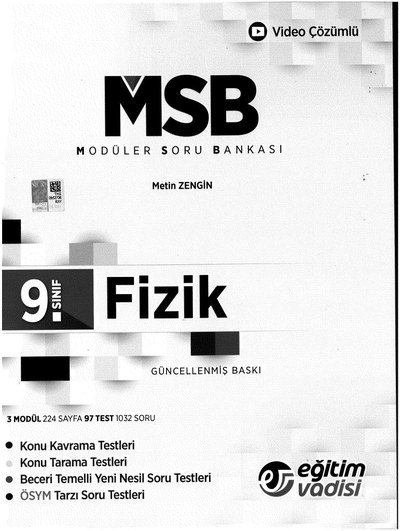 MODÜLER SORU BANKASI FİZİK GÜNCELLENMİŞ BASKI ANKA Fotokopi