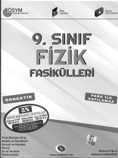 FİZİK FASİKÜLLERİ ÖSYM TARZINDA SORULAR ANKA Fotokopi