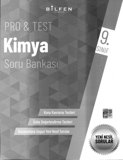 PRO & TEST KİMYA SORU BANKASI YENİ NESİL SORULAR ANKA Fotokopi