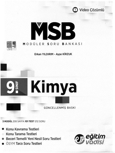 MODÜLER SORU BANKASI KİMYA GÜNCELLENMİŞ BASKI ANKA Fotokopi