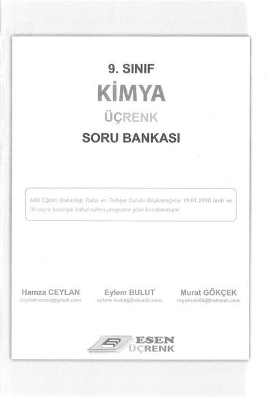 KİMYA ÜÇRENK SORU BANKASI ANKA Fotokopi