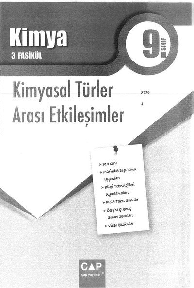 KİMYA 3. FASİKÜL KİMYASAL TÜRLER ARASI ETKİLEŞİMLER