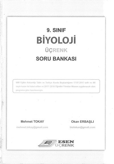 BİYOLOJİ ÜÇRENK SORU BANKASI ANKA Fotokopi