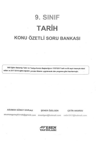 TARİH KONU ÖZETLİ SORU BANKASI