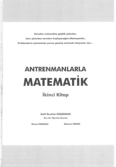 ANTRENMANLARLA MATEMATİK İKİNCİ KİTAP