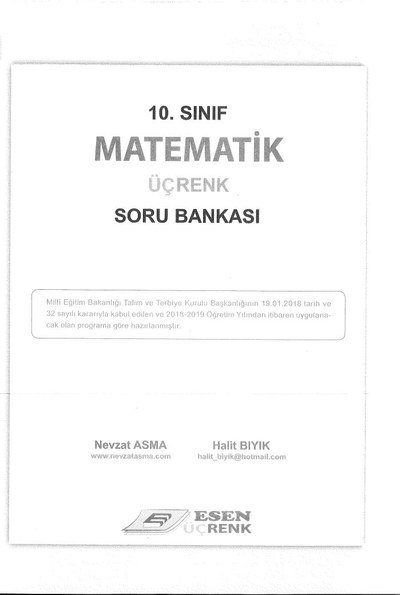 MATEMATİK ÜÇRENK SORU BANKASI ANKA Fotokopi