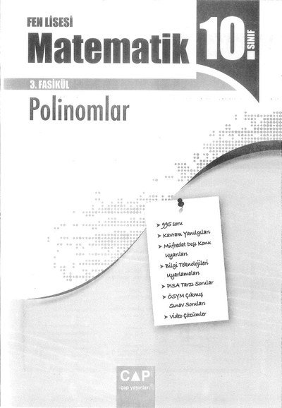 MATEMATİK 3. FASİKÜL POLİNOMLAR ANKA Fotokopi