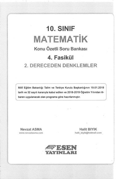 MATEMATİK KONU ÖZETLİ SORU BANKASI 4. FASİKÜL 2. DERECEDEN DENKLEMLER