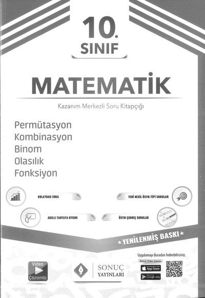 MATEMATİK PERMÜTASYON KOMBİNASYON BİNOM OLASILIK FONKSİYON ANKA Fotokopi