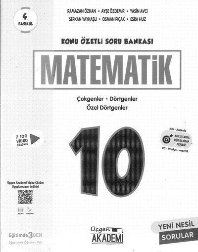 KONU ÖZETLİ SORU BANKASI MATEMATİK ÇOKGENLER DÖRTGENLER ÖZEL DÖRTGENLER ANKA Fotokopi