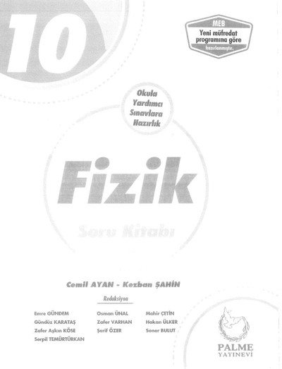 FİZİK SORU KİTABI OKULA YARDIMCI SINAVLARA HAZIRLIK ANKA Fotokopi