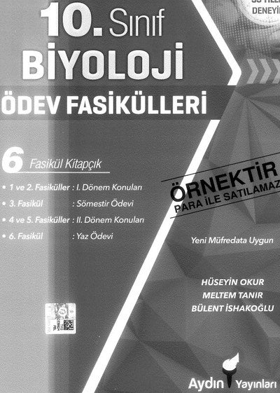 BİYOLOJİ ÖDEV FASİKÜLLERİ 6 FASİKÜL KİTAPÇIK ANKA Fotokopi