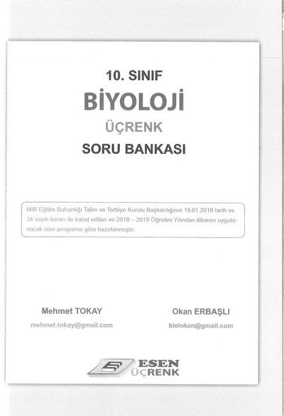 BİYOLOJİ ÜÇRENK SORU BANKASI ANKA Fotokopi