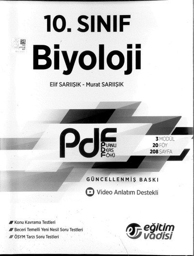 BİYOLOJİ PLANLI DERS FÖYÜ VİDEO ANLATIM DESTEKLİ