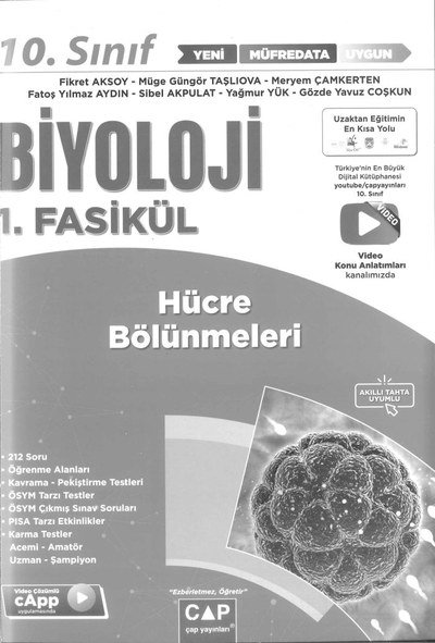 BİYOLOJİ 1. FASİKÜL HÜCRE BÖLÜNMELERİ