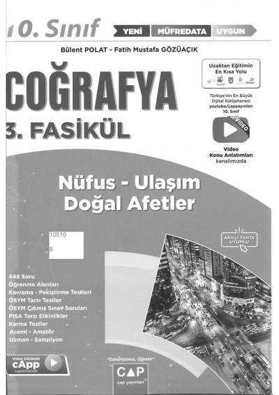COĞRAFYA 3. FASİKÜL NÜFUS ULAŞIM DOĞAL AFETLER ANKA Fotokopi