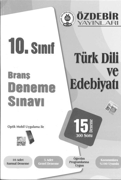 BRANŞ DENEME SINAVI TÜRK DİLİ VE EDEBİYATI 15 DENEME 300 SORU ANKA Fotokopi