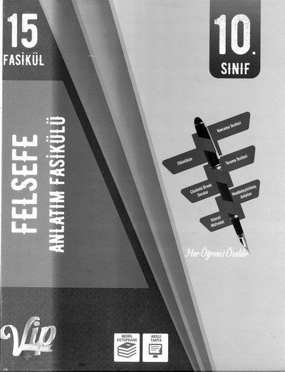 FELSEFE ANLATIM FASİKÜLÜ 15 FASİKÜL ANKA Fotokopi
