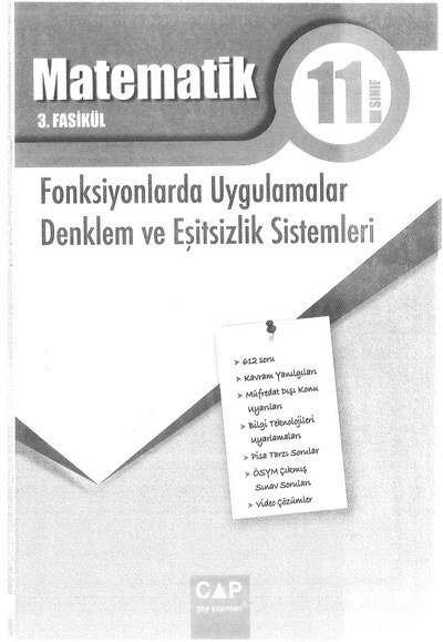 MATEMATİK 3. FASİKÜL FONKSİYONLARDA UYGULAMALAR DENKLEM VE EŞİTSİZLİK SİSTEMLERİ