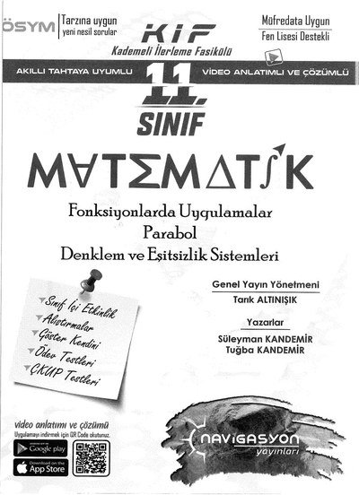 MATEMATİK FONKSİYONLARDA UYGULAMALAR PARABOL DENKLEM VE EŞİTSİZLİK SİSTEMLERİ ANKA Fotokopi