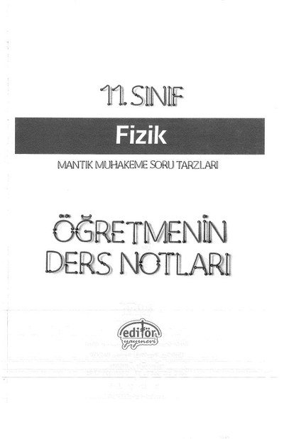 FİZİK ÖĞRETMENİN DERS NOTLARI