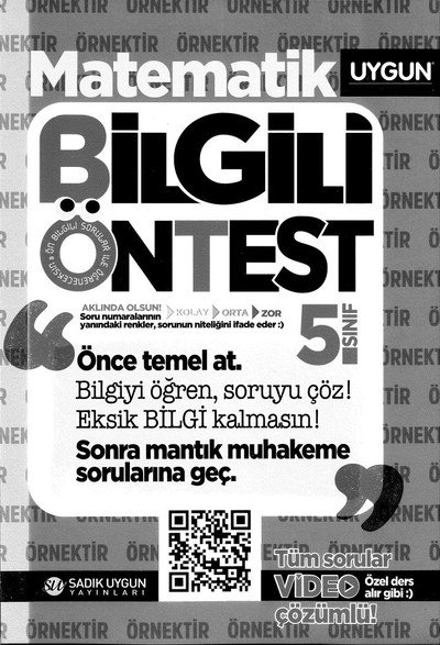 MATEMATİK BİLGİLİ ÖNTEST ANKA Fotokopi