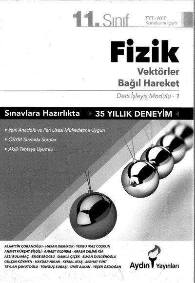 FİZİK VEKTÖRLER BAĞIL HAREKET ANKA Fotokopi