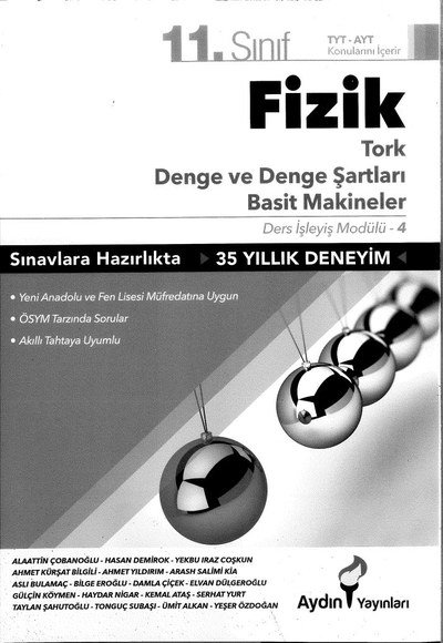FİZİK TORK DENGE VE DENGE ŞARTLARI BASİT MAKİNELER ANKA Fotokopi
