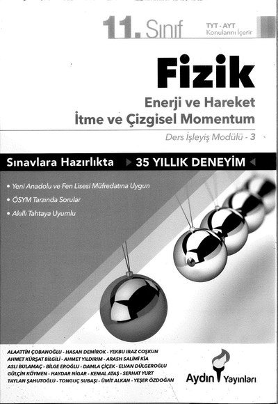 FİZİK ENERJİ VE HAREKET İTME VE ÇİZGİSEL MOMENTUM ANKA Fotokopi