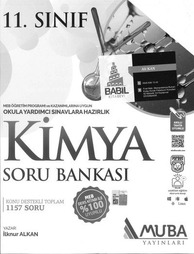 KİMYA SORU BANKASI 1157 SORU ANKA Fotokopi