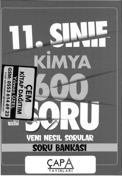 KİMYA 600 SORU YENİ NESİL SORULAR SORU BANKASI ANKA Fotokopi