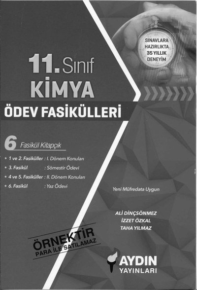 KİMYA ÖDEV FASİKÜLLERİ 6 FASİKÜL KİTAPÇIK ANKA Fotokopi