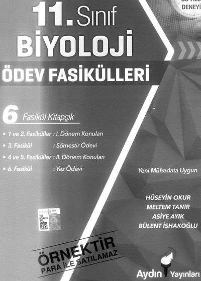 BİYOLOJİ ÖDEV FASİKÜLLERİ 6 FASİKÜL KİTAPÇIK ANKA Fotokopi