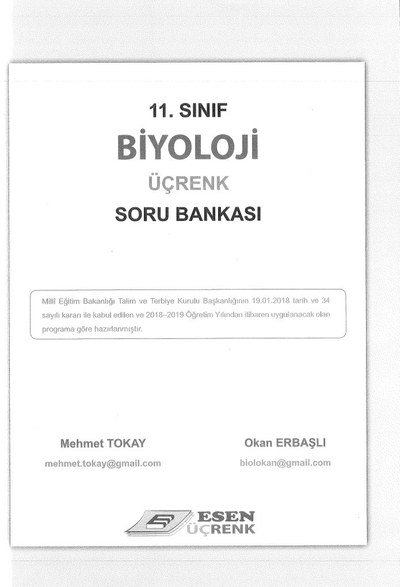 BİYOLOJİ ÜÇRENK SORU BANKASI ANKA Fotokopi