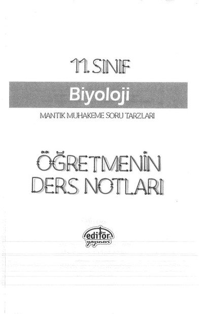 BİYOLOJİ ÖĞRETMENİN DERS NOTLARI ANKA Fotokopi