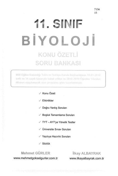 BİYOLOJİ KONU ÖZETLİ SORU BANKASI