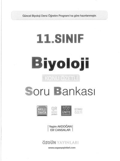 BİYOLOJİ KONU ÖZETLİ SORU BANKASI ANKA Fotokopi