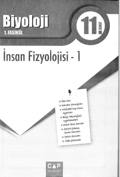 BİYOLOJİ 1. FASİKÜL İNSAN FİZYOLOJİSİ -1 ANKA Fotokopi