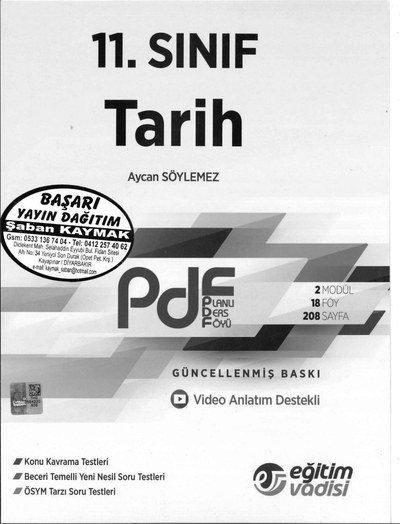 TARİH PLANLI DERS FÖYÜ GÜNCELLENMİŞ BASKI
