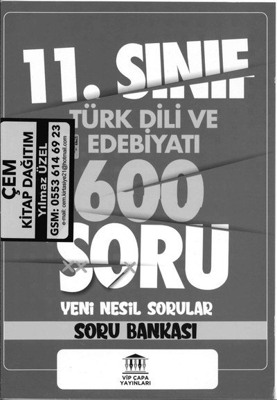 TÜRK DİLİ VE EDEBİYATI 600 SORU YENİ NESİL SORU BANKASI ANKA Fotokopi
