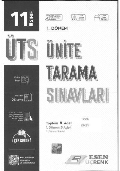 ÜNİTE TARAMA SINAVLARI 1. DÖNEM TOPLAM 6 ADET ANKA Fotokopi