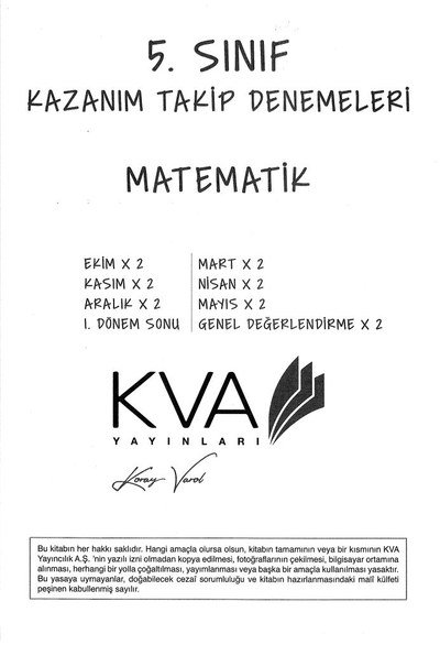 KAZANIM TAKİP DENEMELERİ MATEMATİK ANKA Fotokopi
