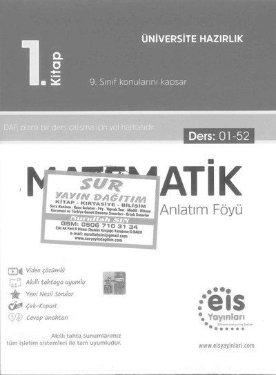 MATEMATİK DERS ANLATIM FÖYÜ 1. KİTAP ANKA Fotokopi